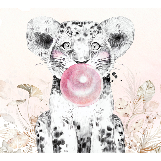 Papel pintado panorámico para niños - Infantil - León burbuja