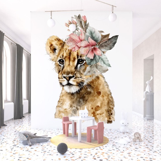 Papel pintado panorámico para niños - Infantil - Leona Flores
