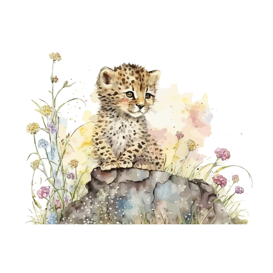 Papel pintado panorámico para niños - Infantil - Leopardo