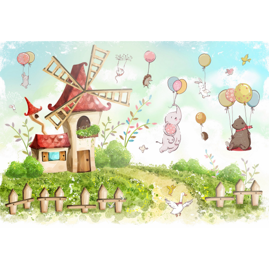 Papel pintado panorámico para niños - Infantil - Molino Animales