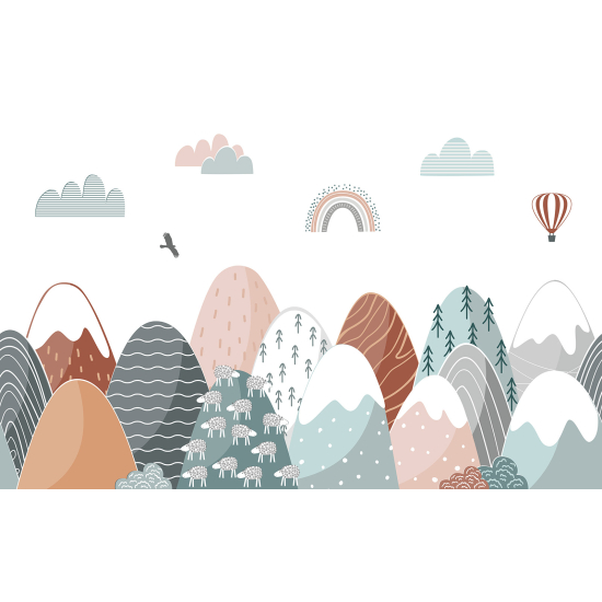 Papel pintado panorámico para niños - Infantil - Montañas
