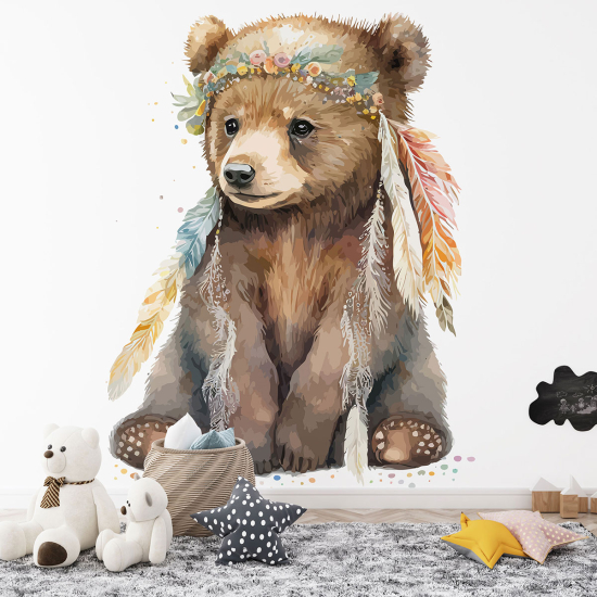 Papel pintado panorámico para niños - Infantil - Oso Indio