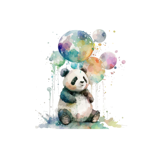 Papel pintado panorámico para niños - Infantil - Panda globo