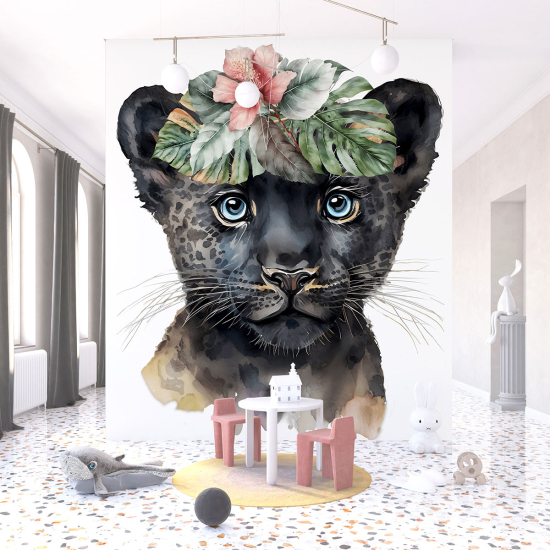 Papel pintado panorámico para niños - Infantil - Pequeña Pantera Negra
