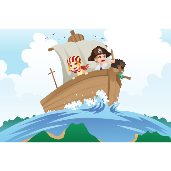 Papel pintado panorámico para niños - Infantil - Piratas