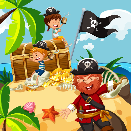 Papel pintado panorámico para niños - Infantil - Piratas
