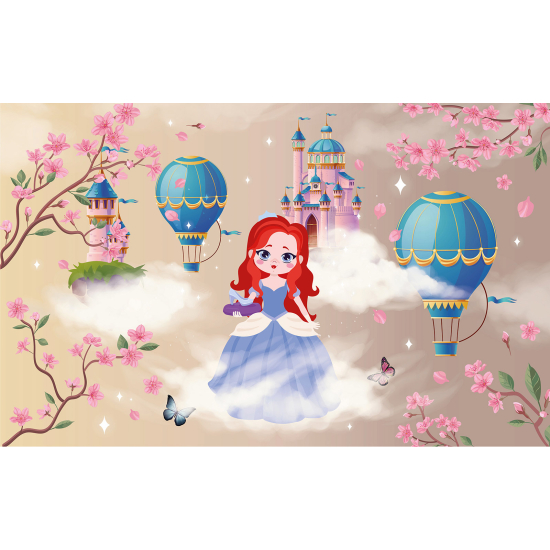 Papel pintado panorámico para niños - Infantil - Princesa Castillo