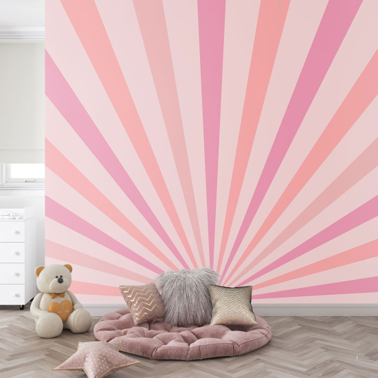 Papel pintado panorámico para niños - Infantil - Rayos de Sol Boho
