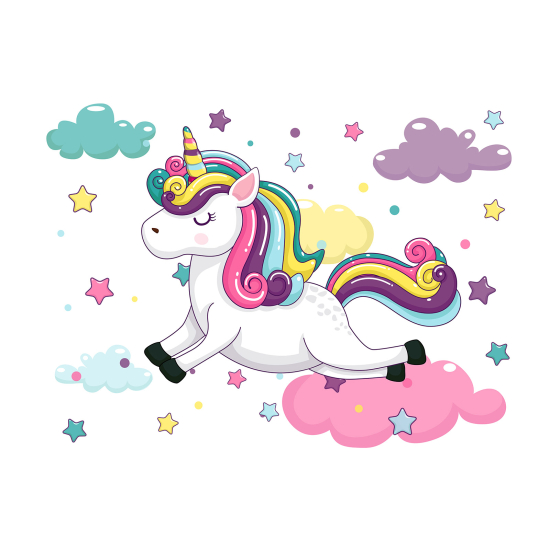 Papel pintado panorámico para niños - Infantil - Unicornio