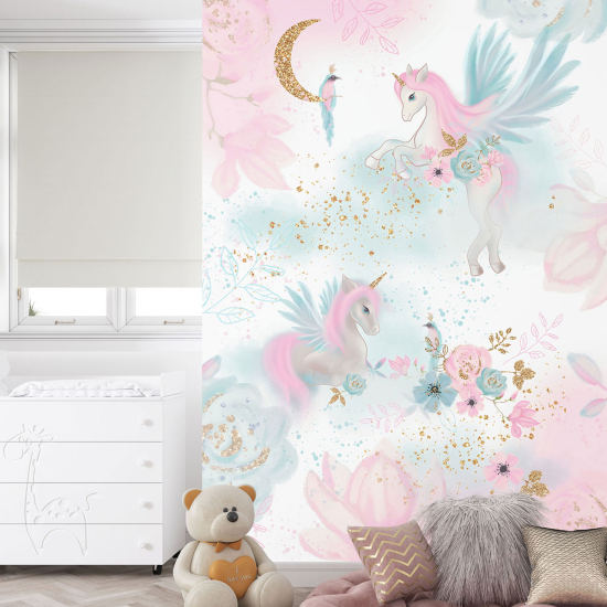 Papel pintado panorámico para niños - Infantil - Unicornios
