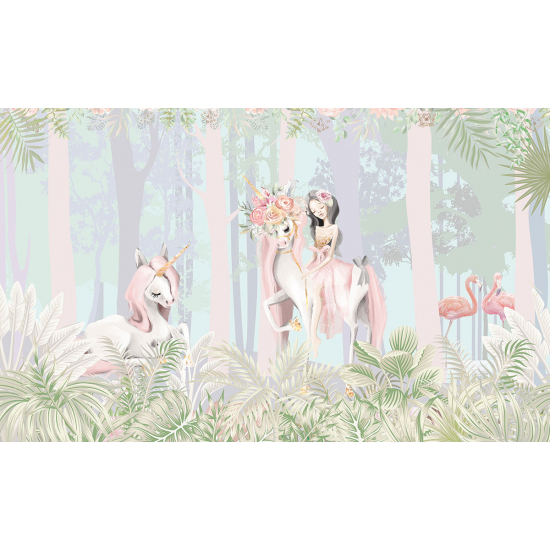 Papel pintado panorámico para niños - Infantil - Unicornios