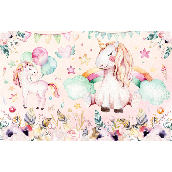 Papel pintado panorámico para niños - Infantil - Unicornios