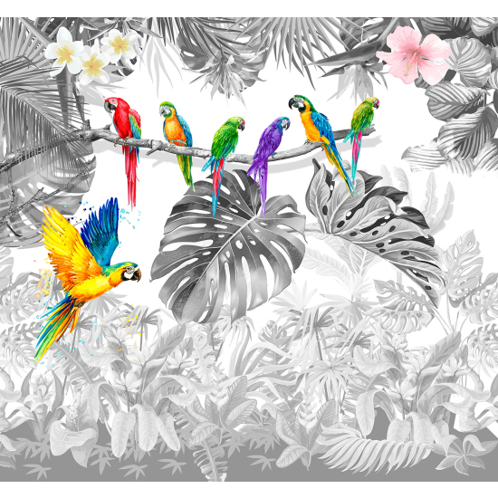 Papel pintado panorámico - Periquitos