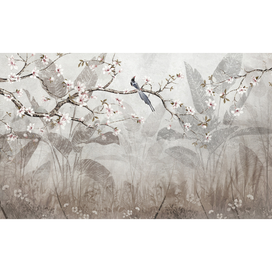 Papel pintado panorámico - Plantas tropicales Pájaro