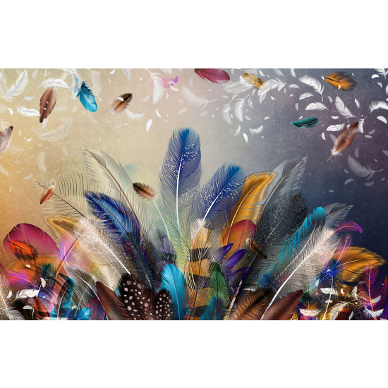 Papel pintado panorámico - Plumas de colores