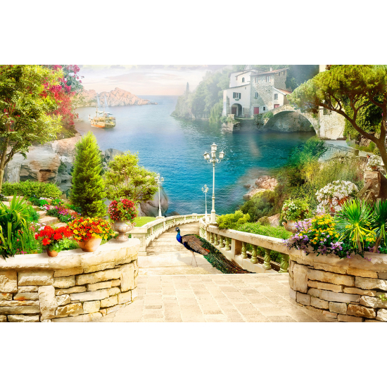 Papel pintado panorámico - Pueblo costero