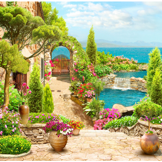 Papel pintado panorámico - Pueblo costero