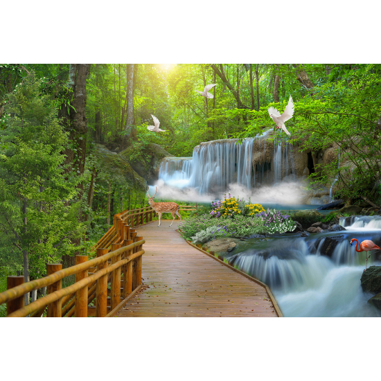 Papel pintado panorámico - Puente Cascada