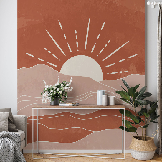 Papel pintado panorámico - Puesta de sol Boho