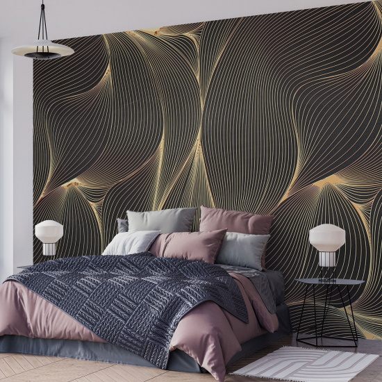 Papel pintado panorámico - Rayas onduladas