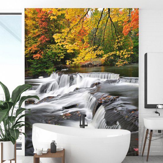 Papel pintado panorámico - Río Otoño