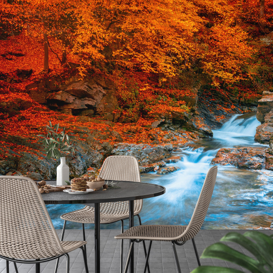 Papel pintado panorámico - Río Otoño