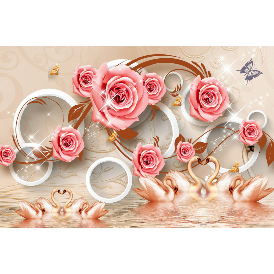 Papel pintado panorámico - Rosas