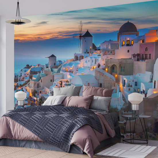 Papel pintado panorámico - Santorini Grecia