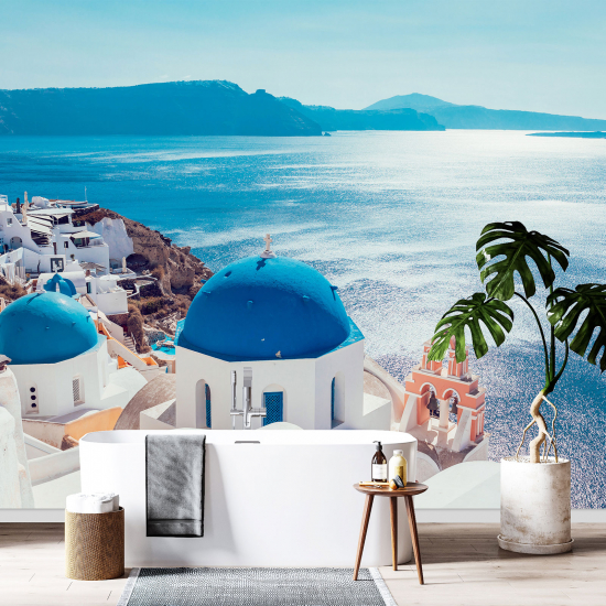 Papel pintado panorámico - Santorini Grecia