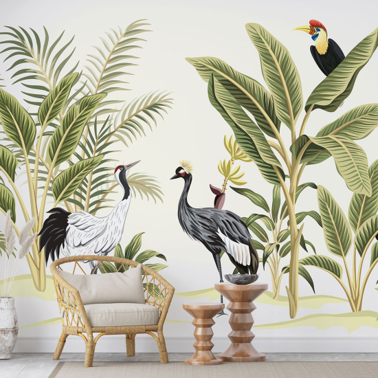 Papel pintado panorámico - Selva Aves