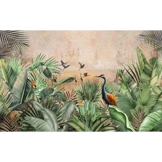Papel pintado panorámico - Selva Aves