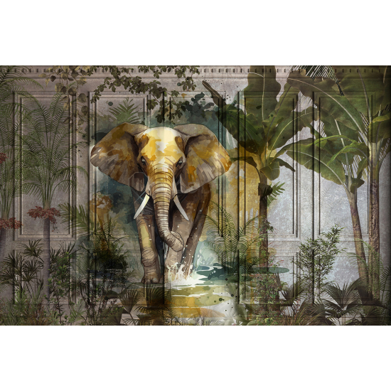 Papel pintado panorámico - Selva Tropical Elefante