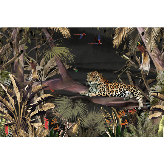 Papel pintado panorámico - Selva Tropical Leopardo