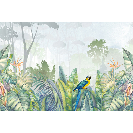 Papel pintado panorámico - Selva Tropical Loro