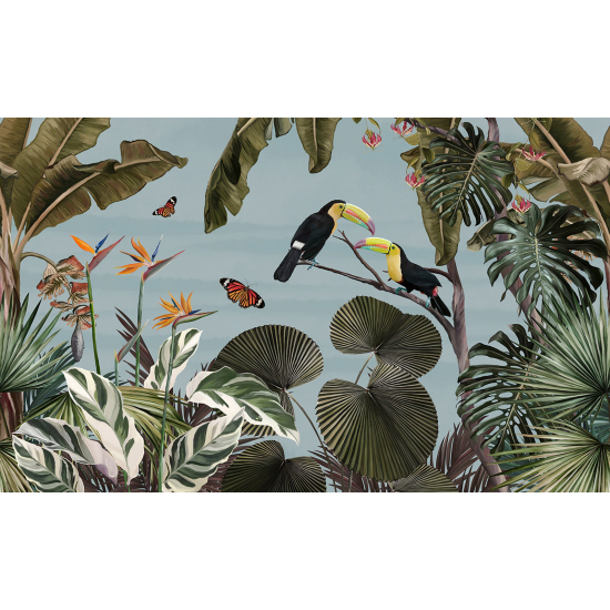 Papel pintado panorámico - Selva Tropical Tucanes