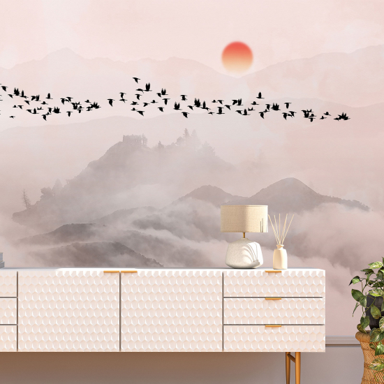 Papel pintado panorámico - Sol Pájaros