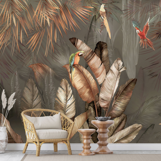 Papel pintado panorámico - Tallos tropicales