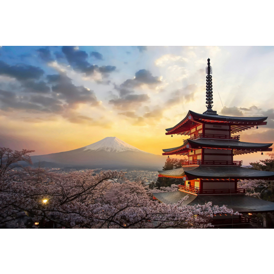 Papel pintado panorámico - Templo Japonés Fuji