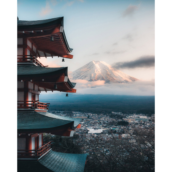 Papel pintado panorámico - Templo Japonés Fuji