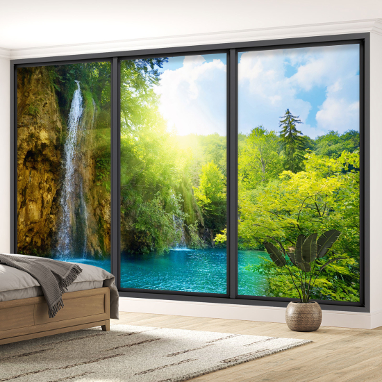 Papel pintado panorámico trampantojo - Cascada