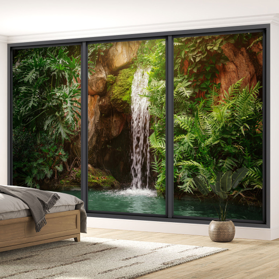 Papel pintado panorámico trampantojo - Cascada