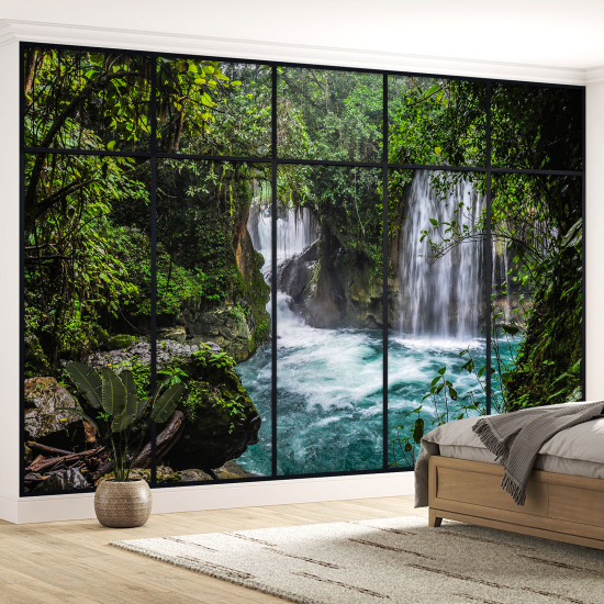Papel pintado panorámico trampantojo - Cascadas