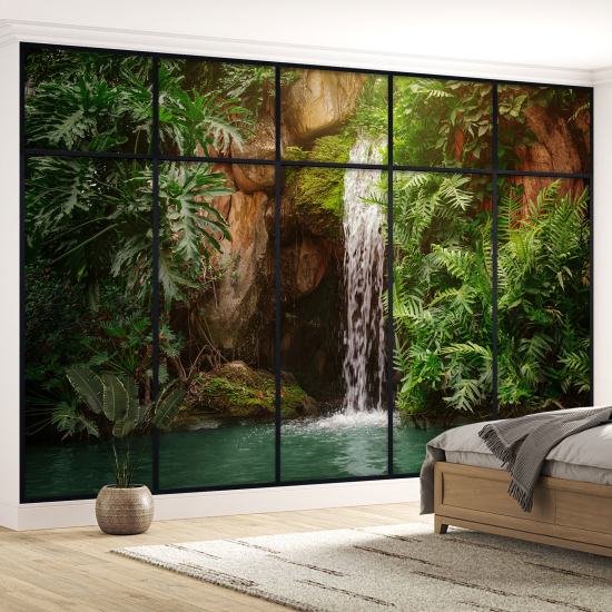 Papel pintado panorámico trampantojo - Cascadas