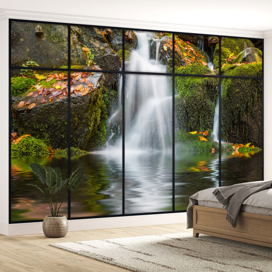 Papel pintado panorámico trampantojo - Cascadas
