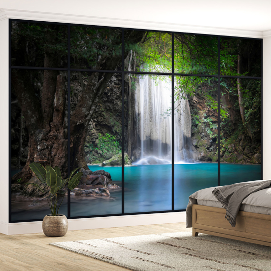 Papel pintado panorámico trampantojo - Cascadas