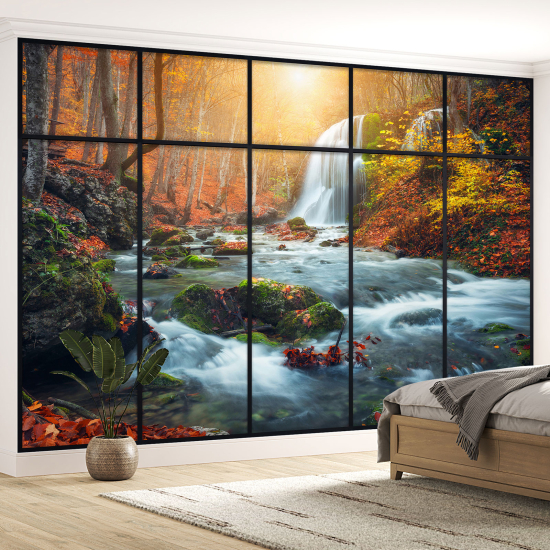 Papel pintado panorámico trampantojo - Cascadas