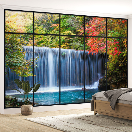 Papel pintado panorámico trampantojo - Cascadas