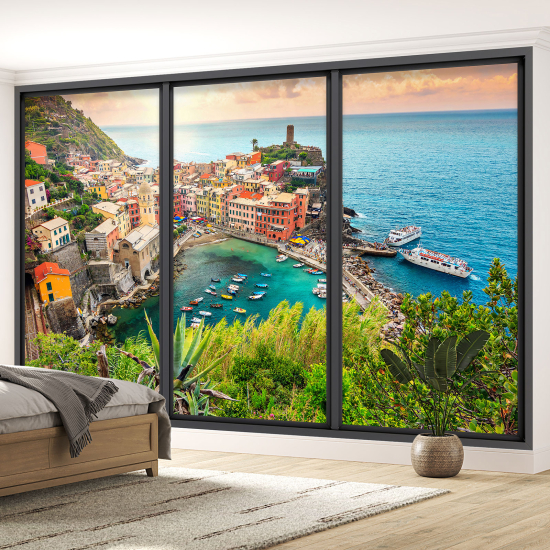 Papel pintado panorámico trampantojo - Cinque terre