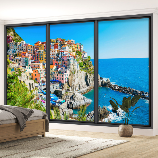 Papel pintado panorámico trampantojo - Cinque terre
