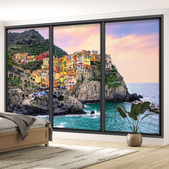 Papel pintado panorámico trampantojo - Cinque terre